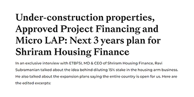 Under-construction properties, Approved Project Financing and Micro LAP