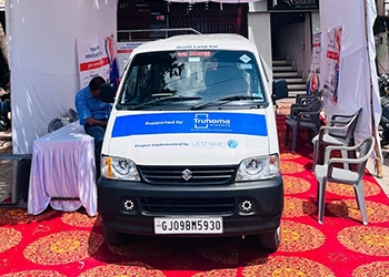 A fully-equipped mobile medical van, staffed with doctors and paramedics