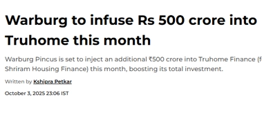 Warburg to infuse Rs 500 crore into Truhome this month