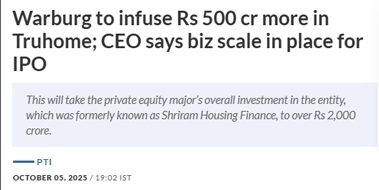 Warburg to infuse Rs 500 cr more in Truhome; CEO says biz scale in place for IPO